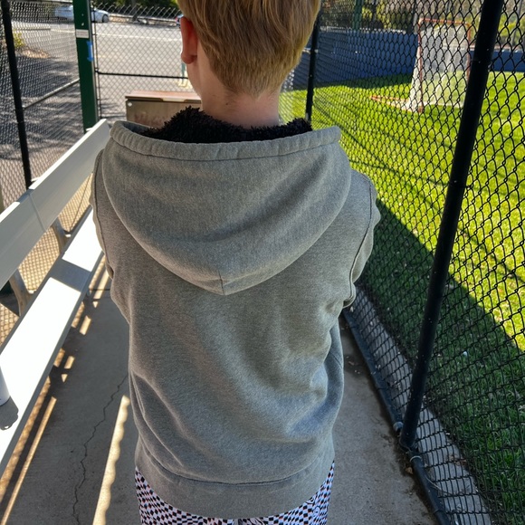 NEW ABERCROMBIE WOLF JAW FAUX FUR JACKET WINTER MEN GREY WARM SHERPA SWEATSHIRT - Picture 7 of 14